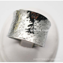 Women fashion jewelry steel Curved large big wide silver ring